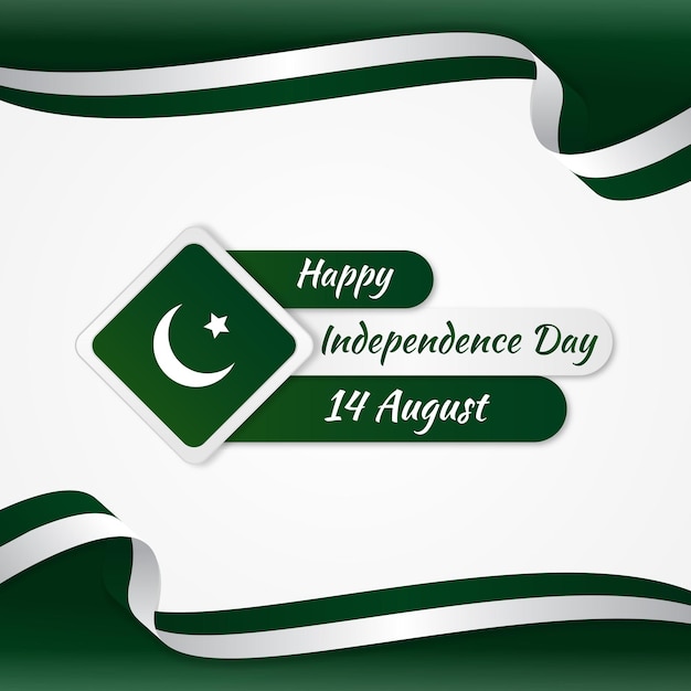 Ilustración vectorial del feliz día de la independencia 14 de agosto