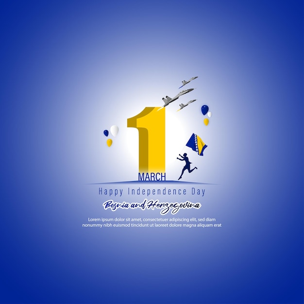 Ilustración vectorial del feliz día de la independencia de Bosnia y Herzegovina