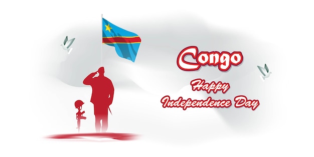 Ilustración vectorial para el feliz día de la independencia del Congo