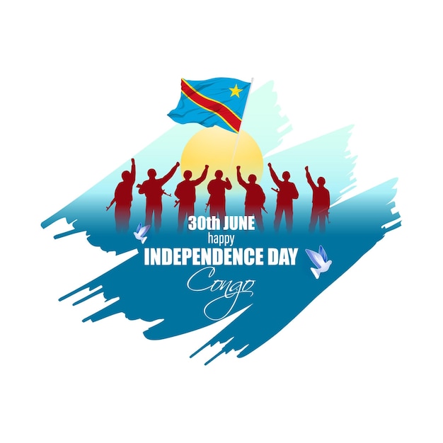 Vector ilustración vectorial para el feliz día de la independencia del congo