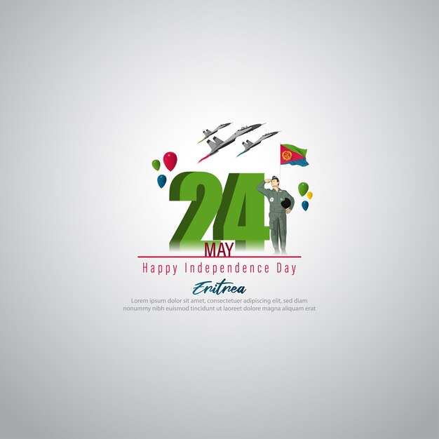 Ilustración vectorial para feliz día de la independencia de Eritrea