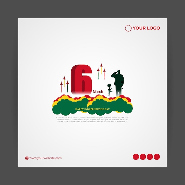 Ilustración vectorial para el feliz día de la independencia de Ghana