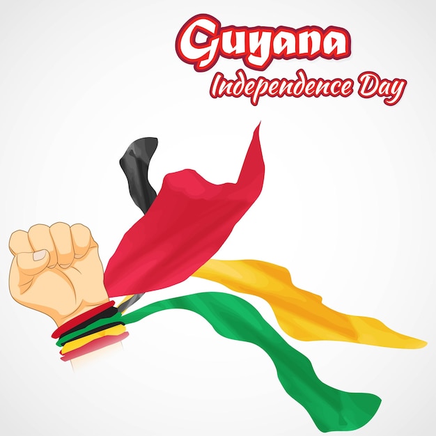 Ilustración vectorial para feliz día de la independencia de Guyana