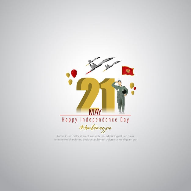 Ilustración vectorial para el feliz día de la independencia de Montenegro