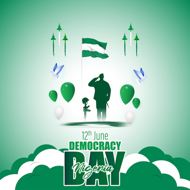 Ilustración vectorial para el feliz día de la independencia de Nigeria