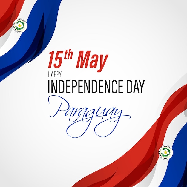 Ilustración vectorial para feliz día de la independencia de Paraguay