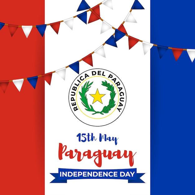 Ilustración vectorial para feliz día de la independencia de Paraguay