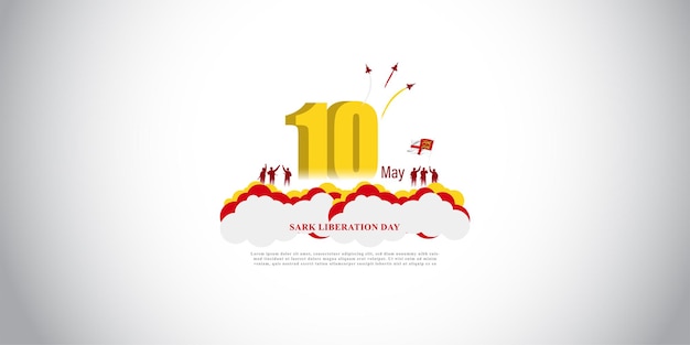 Ilustración vectorial para feliz día de la liberación Sark