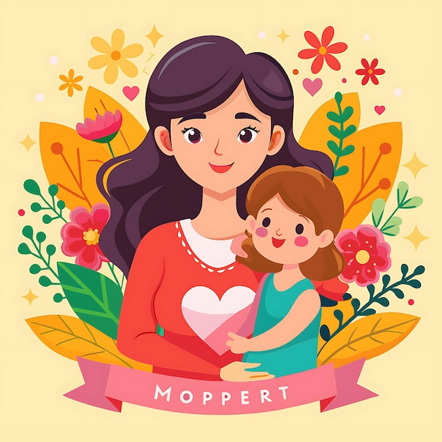 Ilustración vectorial del feliz día de la madre