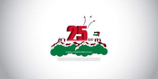 Ilustración vectorial para el feliz día nacional de Jordania