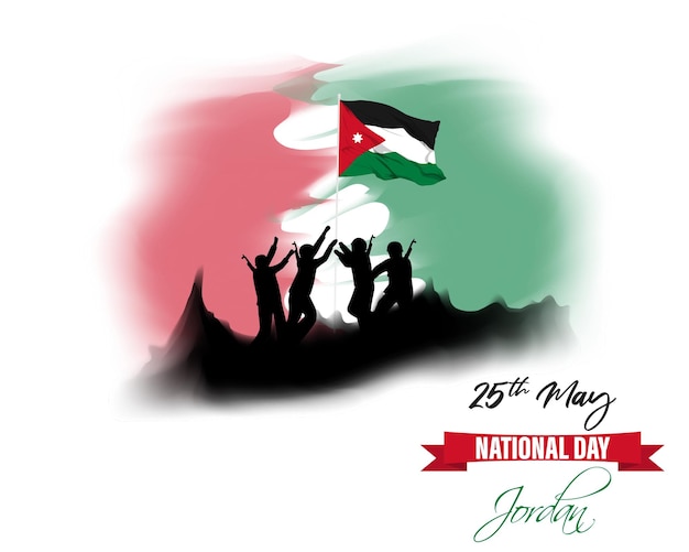 Ilustración vectorial para el feliz día nacional de Jordania