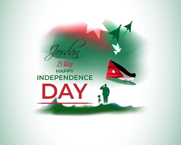 Ilustración vectorial para el feliz día nacional de Jordania