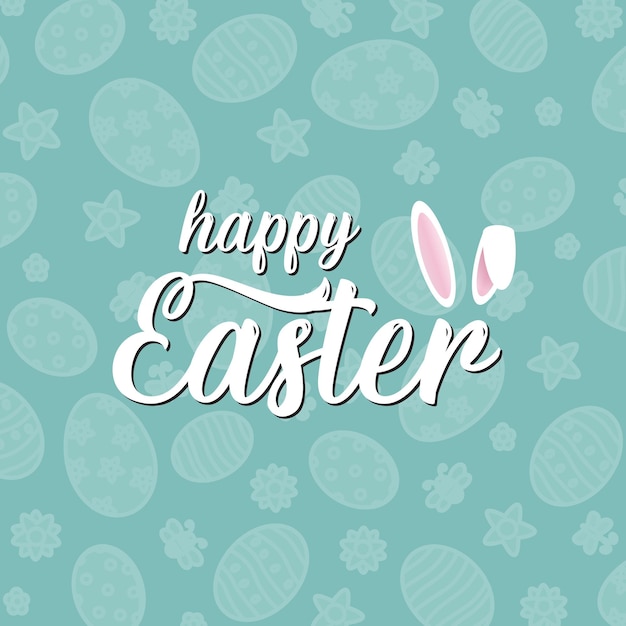 Ilustración vectorial de feliz día de Pascua es adecuada para carteles o carteles