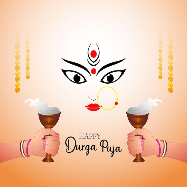 Ilustración vectorial de feliz durga puja subh navratri