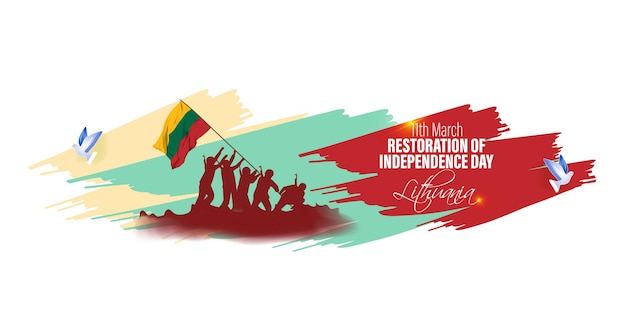 Ilustración vectorial de Feliz Restauración de Lituania del Día de la Independencia
