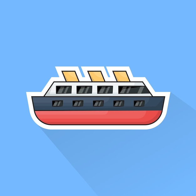 Ilustración vectorial de ferry en diseño plano