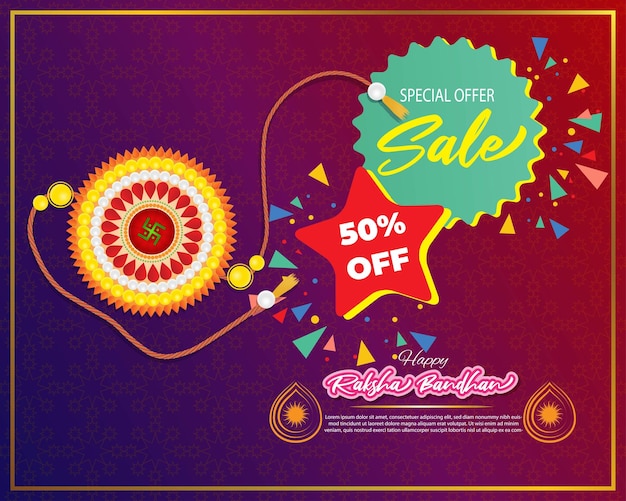 Ilustración vectorial para el festival indio Raksha Bandhan Sale banner