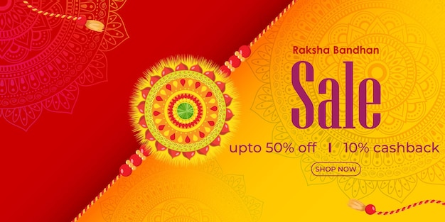 Ilustración vectorial para el festival indio raksha bandhan sale banner