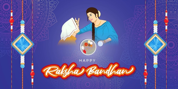 Ilustración vectorial para el festival indio raksha bandhan saludo