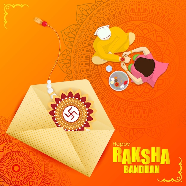 Vector ilustración vectorial para el festival indio raksha bandhan saludo