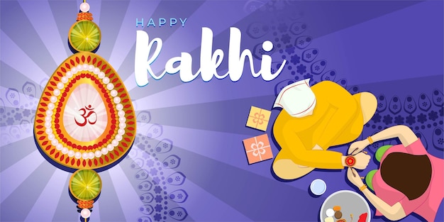 Ilustración vectorial para el festival indio Raksha Bandhan saludo