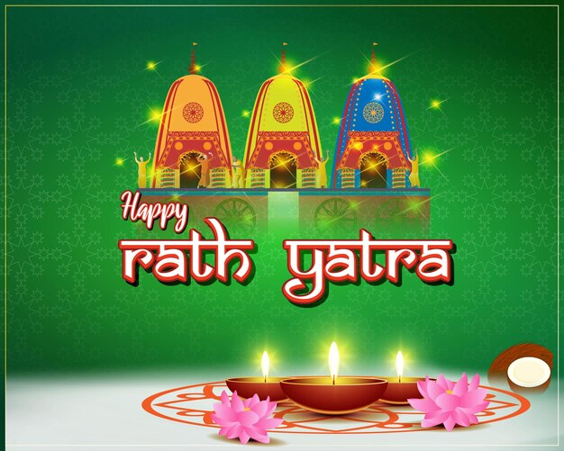 Ilustración vectorial para el festival indio Rath Yatra significa Festival Chariot