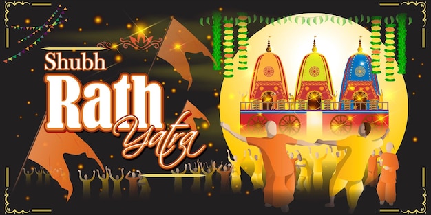 Ilustración vectorial para el festival indio Rath Yatra significa Festival Chariot