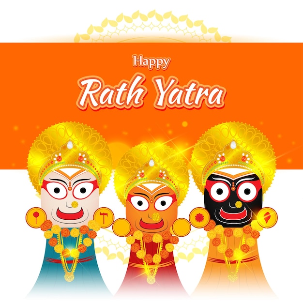 Ilustración vectorial para el festival indio Rath Yatra significa Festival Chariot