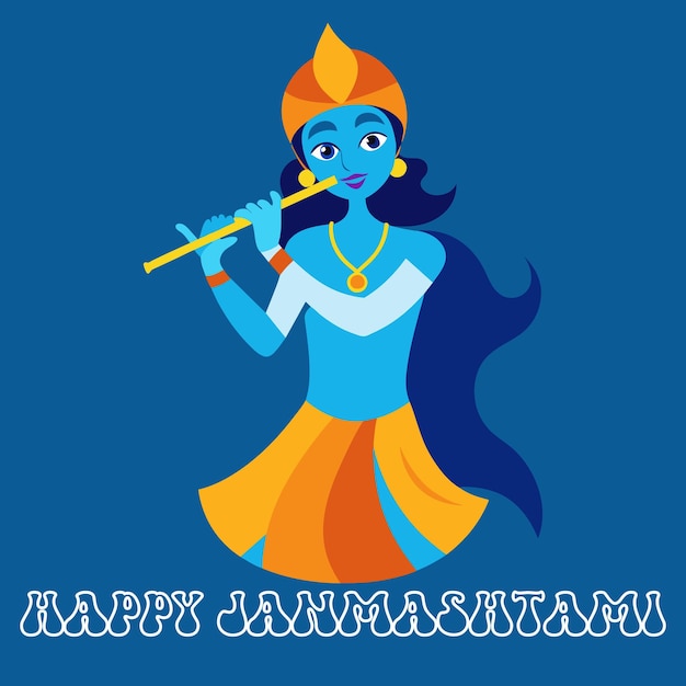 Ilustración vectorial Festival de Janmashtami India celebrando la encarnación divina del Señor Krishna