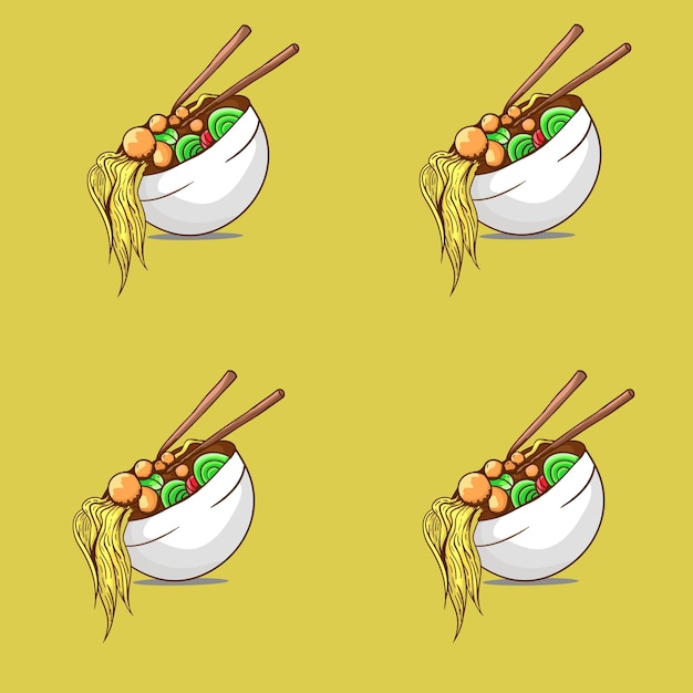 Ilustración vectorial de fideos