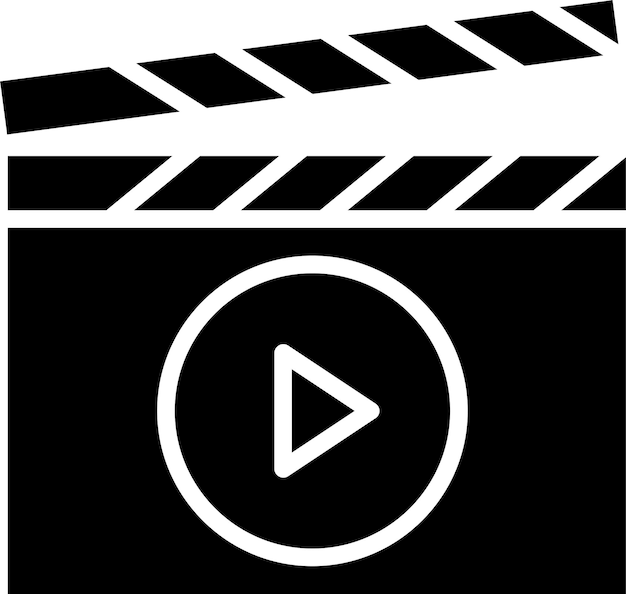 Ilustración vectorial de film clap sólido y glifo