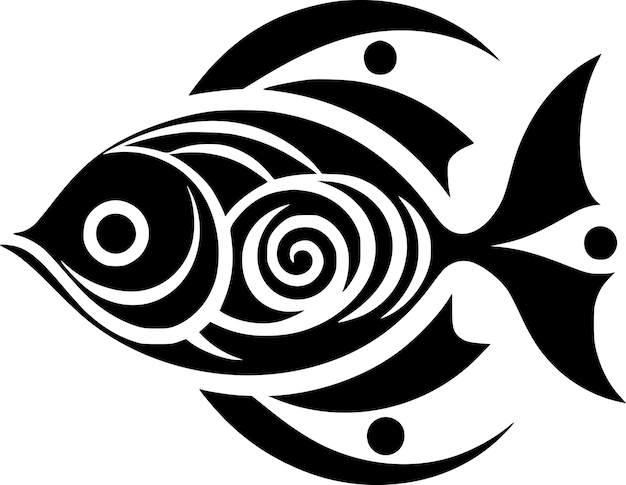 Vector ilustración vectorial de fish minimalist y flat logo