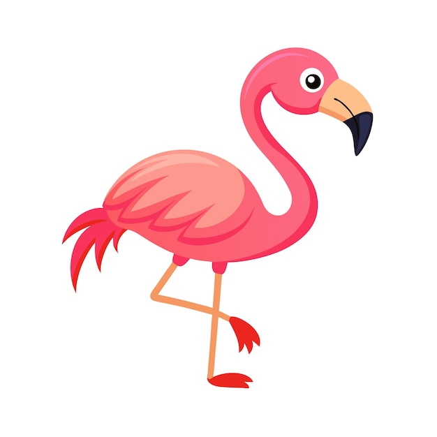 Ilustración vectorial del flamenco de pie