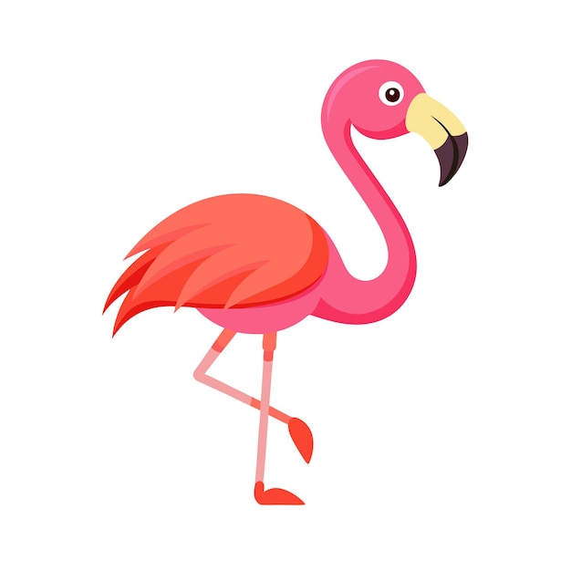 Ilustración vectorial del flamenco de pie