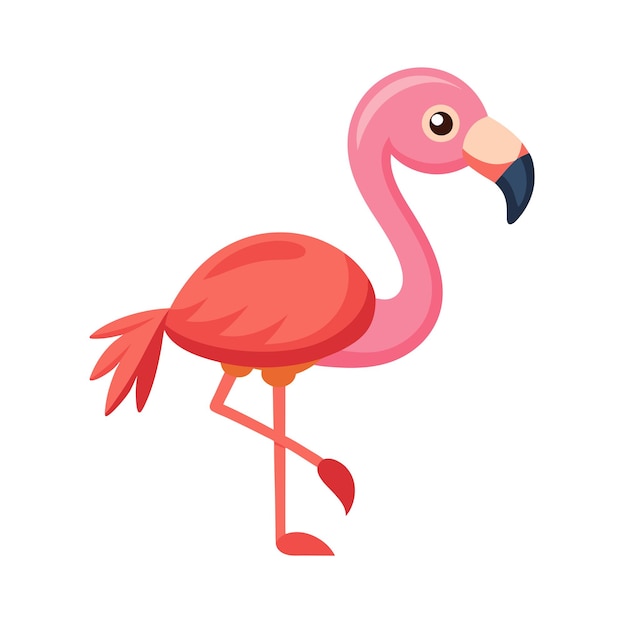 Ilustración vectorial del flamenco de pie