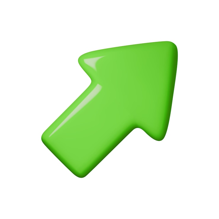 Vector ilustración vectorial de flecha verde brillante que simboliza el crecimiento, el éxito y el progreso ideal para temas de finanzas y motivación empresarial diseño brillante de moda para imágenes llamativas