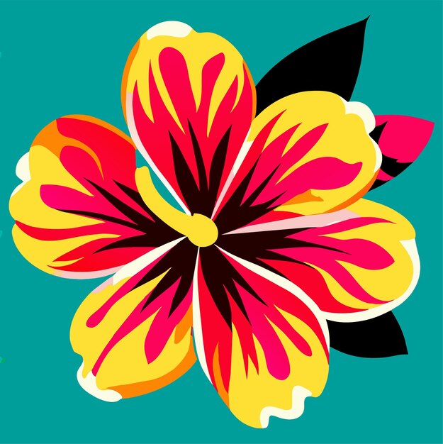 Vector ilustración vectorial de una flor de hibisco o de una flor floral de hibisco rosa