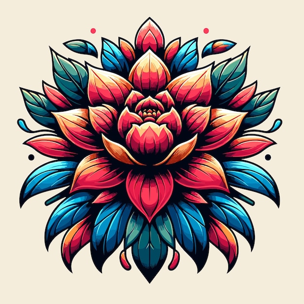 Ilustración vectorial de una flor de loto