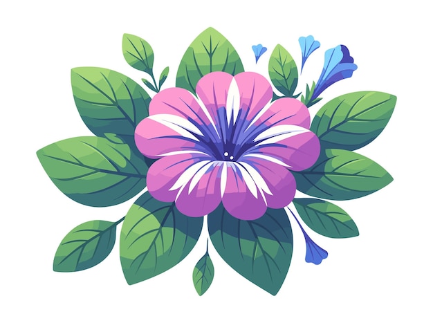 Ilustración vectorial de la flor de petunia sobre un fondo blanco