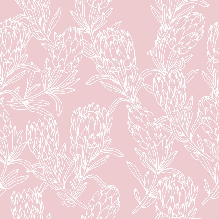 Ilustración vectorial flor protea estilo grabado vintage Patrón sin costuras en estilo botánico retro