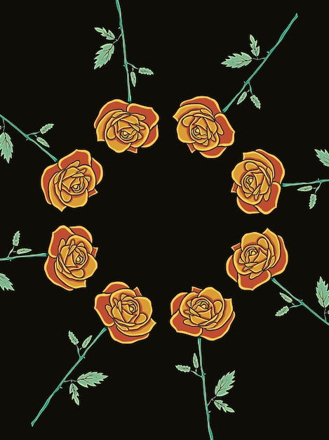 Ilustración vectorial de la flor de la rosa