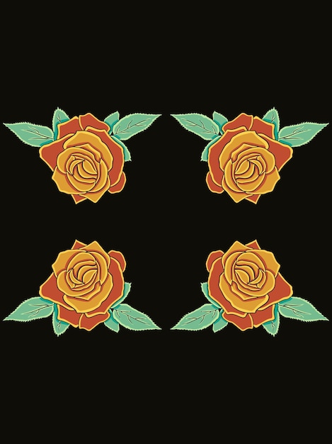 Ilustración vectorial de la flor de la rosa