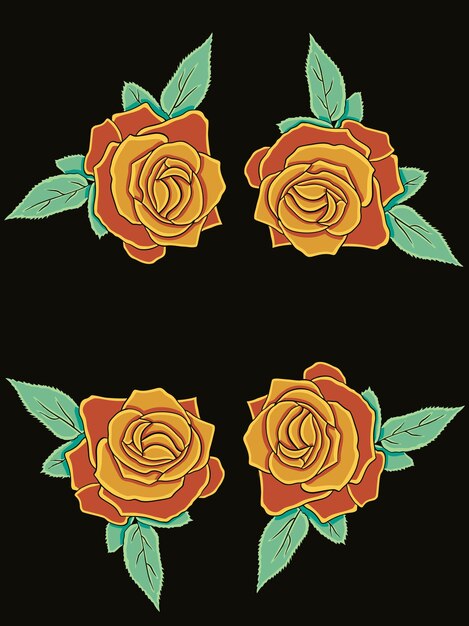 Ilustración vectorial de la flor de la rosa