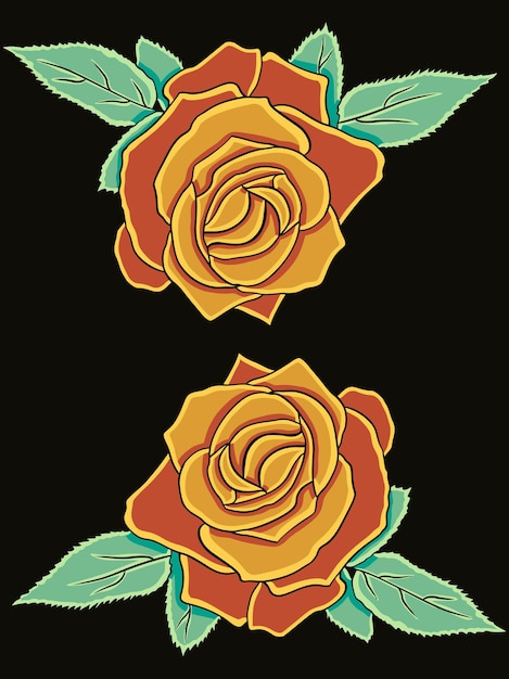 Ilustración vectorial de la flor de la rosa