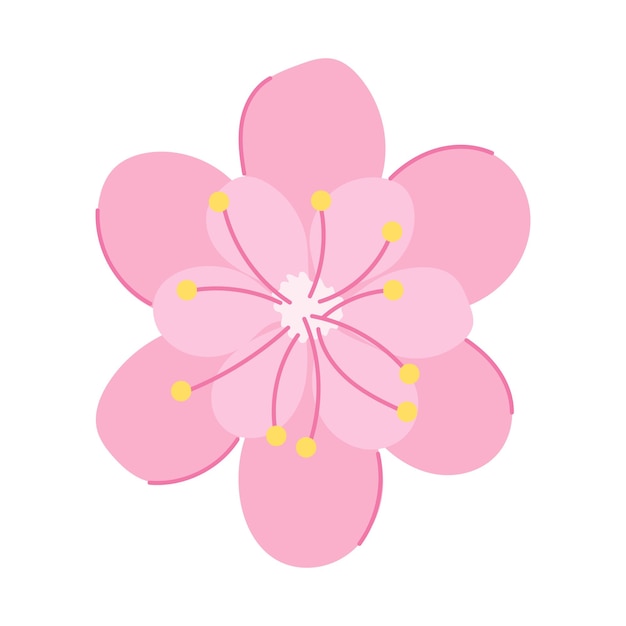 Ilustración vectorial de la flor de Sakura y la flor de primavera