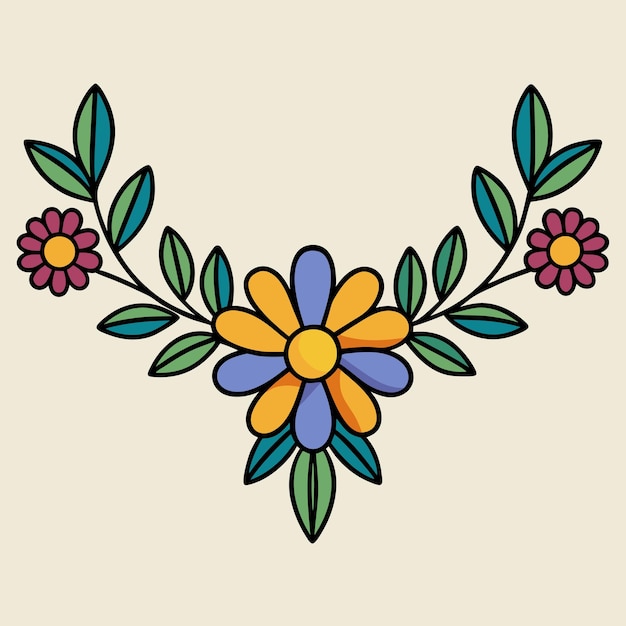 Ilustración vectorial floral de colores