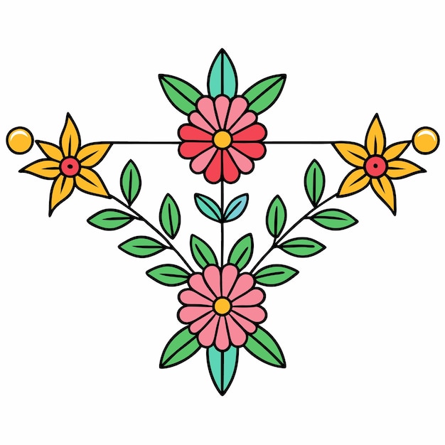 Ilustración vectorial floral de colores