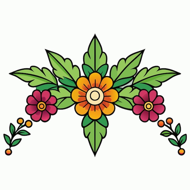 Ilustración vectorial floral de colores