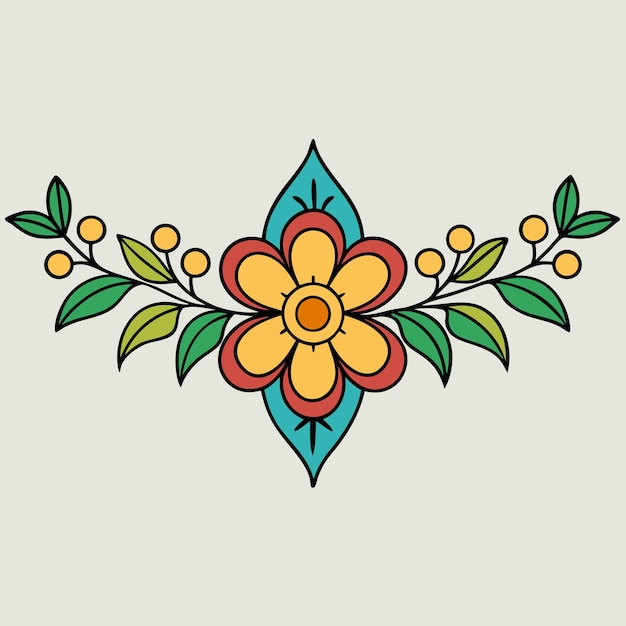 Ilustración vectorial floral de colores