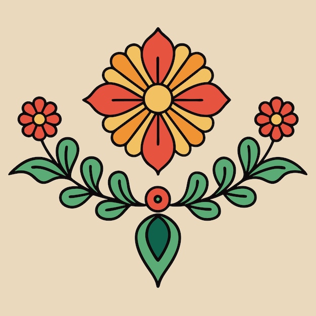 Ilustración vectorial floral de colores